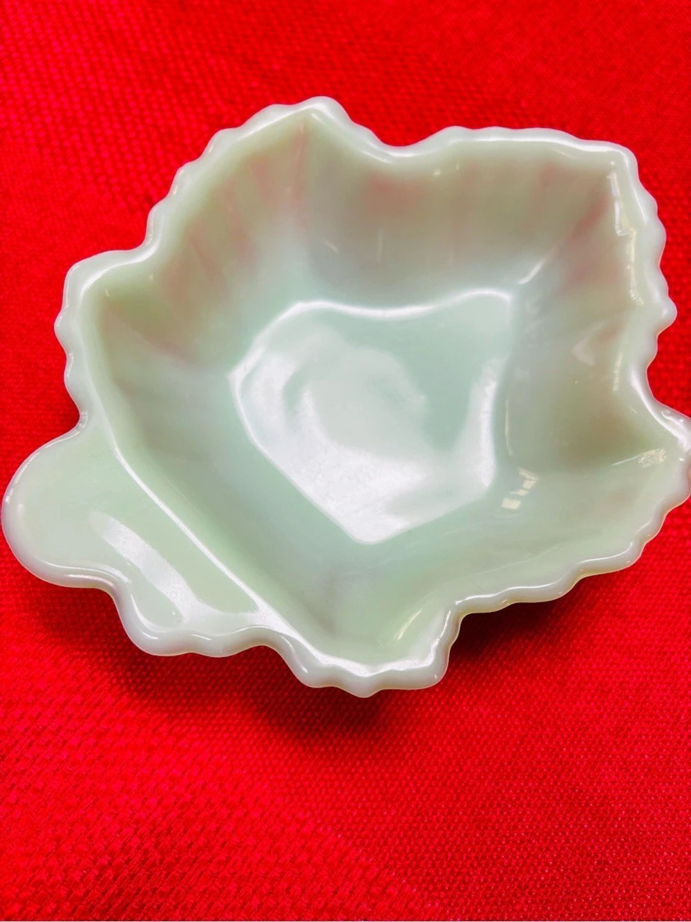 Vintage Fire-King Jadeite Leaf Dish